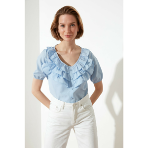 Trendyol Blue Frills Blouse