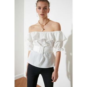 Trendyol Ekru Belt Blouse