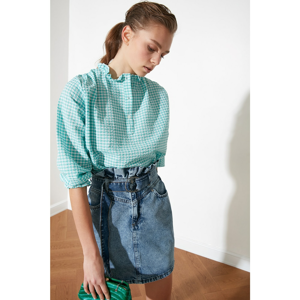 Trendyol Mint Right Collar Blouse