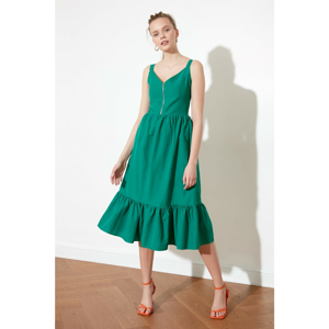 Trendyol Green Gipe Detailed Zip Dress