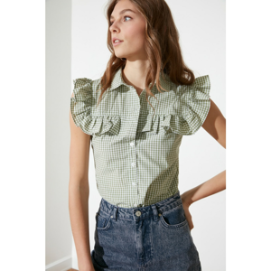 Trendyol Green Ruffed Shirt