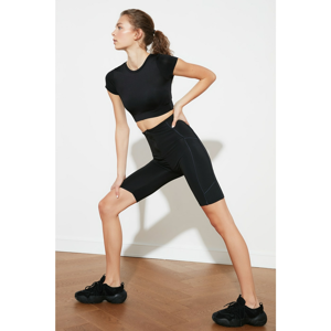 Trendyol Biker Sports Tights WITH Zipper with Black Biye Detail