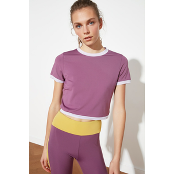 Trendyol Purple Crop Sports T-Shirt
