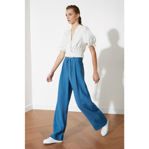Blue Women's Wide Trousers Trendyol - Women