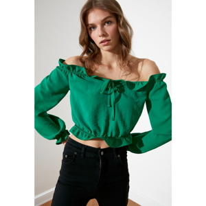 Trendyol Green Binding Detailed Blouse