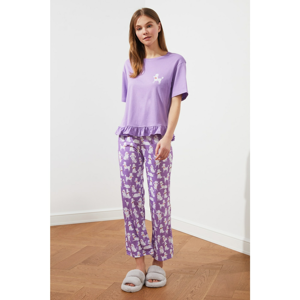 Trendyol Purple Knitted Pajamas Set