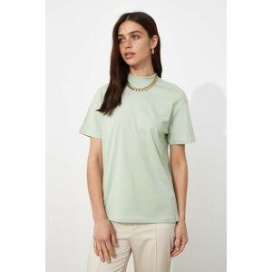 Trendyol Mint Basic Stand Up Knitted T-Shirt