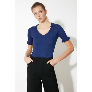 Trendyol Navy Blue Short Sleeve Knitwear Sweater