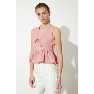 Trendyol Rose Dry Collar Tied Blouse