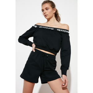 Trendyol Black Carmen Collar Bottom-Top Sport Suit