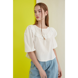 Trendyol Ekru Frilled Blouse