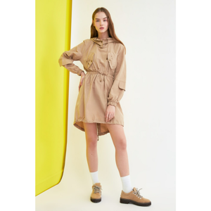 Trendyol Stone Hooded Dress