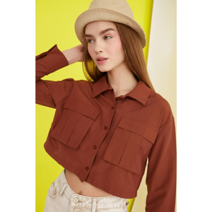 Trendyol Brown Pocket Detail Shirt