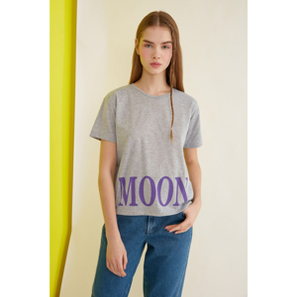 Trendyol Gray Semifitted Knitted T-Shirt