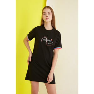 Trendyol Black Embroidered Knitted Dress