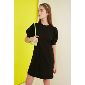 Trendyol Black Balloon Sleeve Knitted Dress