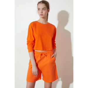 Trendyol Orange Crop Knitted T-Shirt