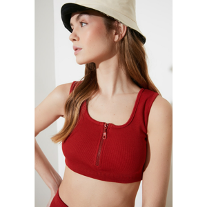 Trendyol Cinnamon Super Crop Wick Knitted Blouse