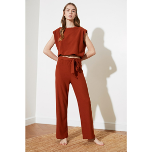 Trendyol Tile T-shirt, Pants and Knitted Pajamas Set