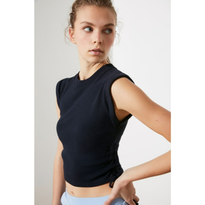 Trendyol Navy Blue Assynx Detailed Knitted Blouse
