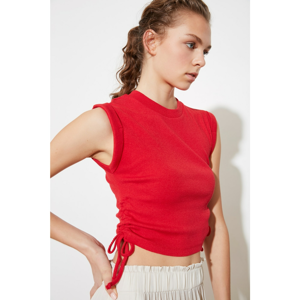 Trendyol Red Assk Detailed Knitted Blouse