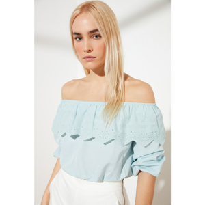 Trendyol Blue Carmen Collar Blouse