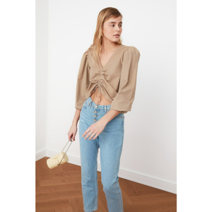 Trendyol Mink Pucker Blouse