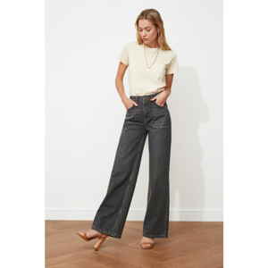 Trendyol Anthracite High Waist Wide Leg Jeans