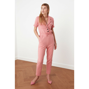 Trendyol Pink Pocket Detailed Knitted Coverall