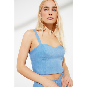 Trendyol Blue Strap Crop Blouse