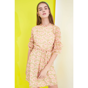 Trendyol Multicolored Belt Floral Patterned Dress