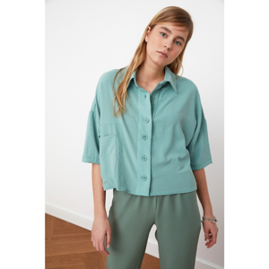 Trendyol Mint Pocket Detail Shirt