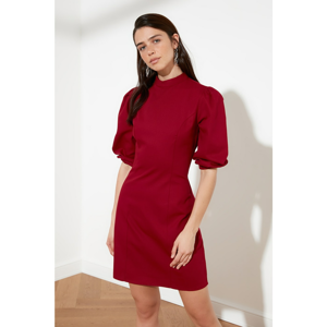 Trendyol Burgundy Upright Collar Dress