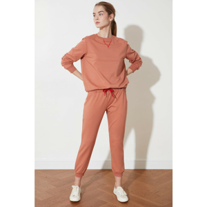 Trendyol Camel Karyoka Stitched Anthrax-Born Knitted Tracksuit Suit