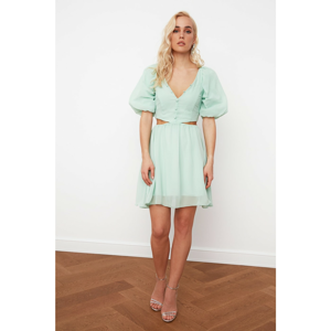 Trendyol Mint Balloon Arm Chiffon Dress