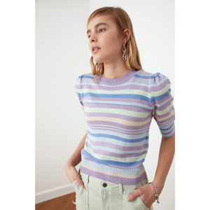 Trendyol Lila Striped Knitwear Sweater