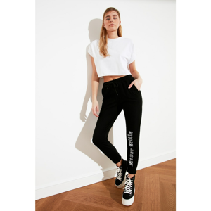 Trendyol Black Printed Jogger Knitted Tracksuit bottom