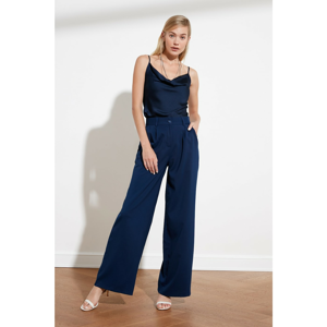 Trendyol Navy Blue Cast Baggy Leg Pleated Pants