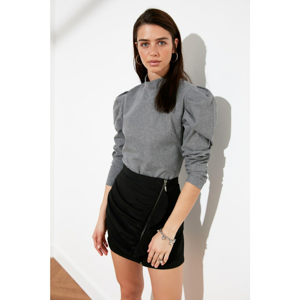 Trendyol Gray Upright Collar Blouse