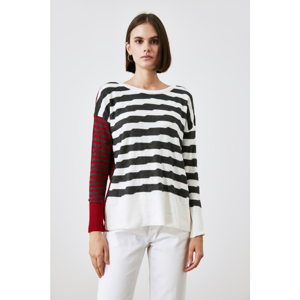 Trendyol Ekru Striped Knitwear Sweater
