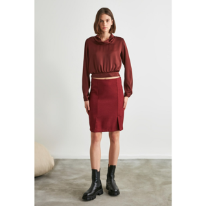 Trendyol Burgundy Basic Skirt