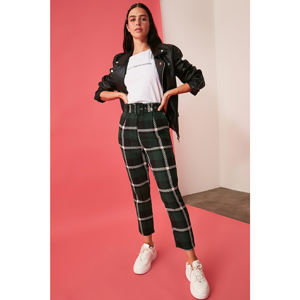 Trendyol Green Plaid Pants