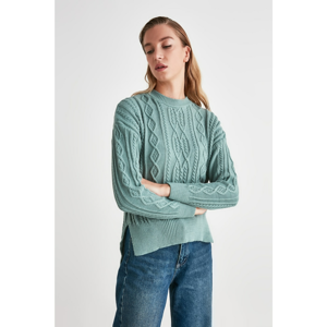 Trendyol Mint Knitting Detailed Knitwear Sweater