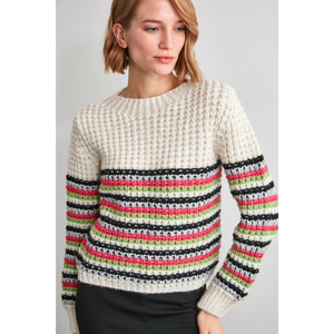 Trendyol Ekru Striped Knitwear Sweater