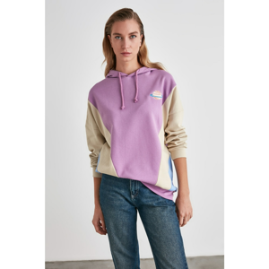 Trendyol Boyfriend Knitted Sweatshirt WITH Lila Embroidery