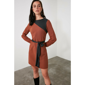 Trendyol Brown Belt Dress