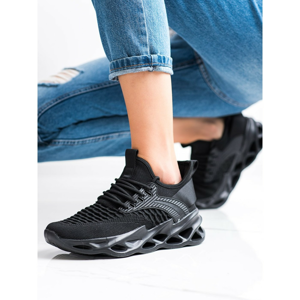 SHELOVET BLACK SNEAKERS FASHION