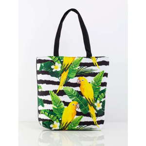 Black and white bag with a color print