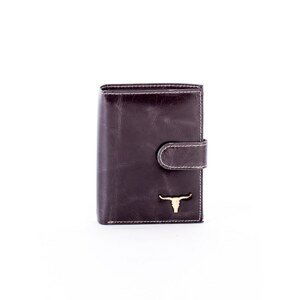 Black wallet for a man with a latch