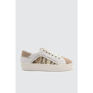 Trendyol Beige Stapled Snake Print Women Sneaker